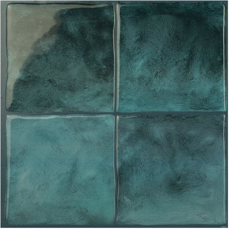 4 crédences adhésives - Zellige Costa Bleu - Effet céramique - 22.86 cm x 22.86 cm - Smart Tiles