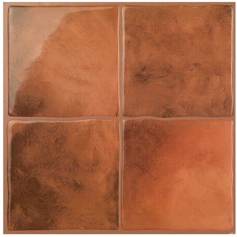 4 crédences adhésives - Zellige Safi Orange - Effet céramique - 22.86 cm x 22.86 cm - Smart Tiles