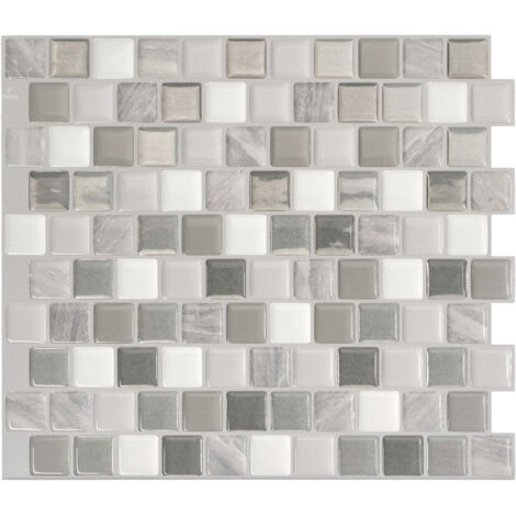 Smart Tiles Brixia Casoria - crédence adhésive gris blanc x4 - 25.91 x 22.48 cm
