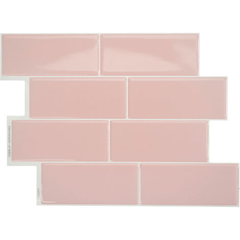 Smart Tiles Metro Ava - crédence adhésive rose x4 - 29.34 x 21.28 cm