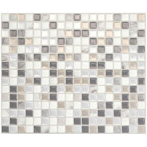 Crédences adhésives Minimo Noche multicolore – Effet céramique – Dimensions 29.54 cm x 24.76 cm – Pour cuisine et salle de bain