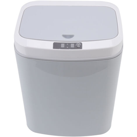 Smart Trash Can 16L Infrared Induction Button Control Manual Mute Household Automatic Trash Can with Night Light Gray