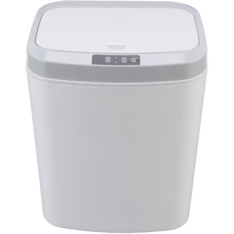 Smart Trash Can 16L Infrared Induction Button Control Manual Mute Household Automatic Trash Can with Night Light White