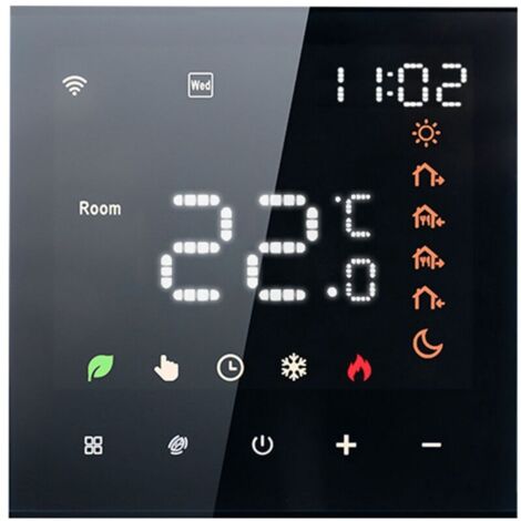 Smart Tuya WiFi Thermostat Contrôle vocal 3A Digital LCD Affichage de l'écran tactile sous-sol Contrôleur de température de chauffage Mur intelligent pour l'eau compatible avec Amazon Home