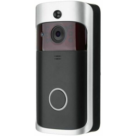 Smart visual doorbell wifi wireless high definition video intercom doorbell neutral black and silver standard