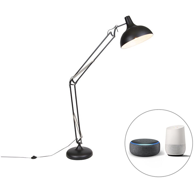 Smart floor lamp black adjustable incl. Wifi A60 - Hobby - Black