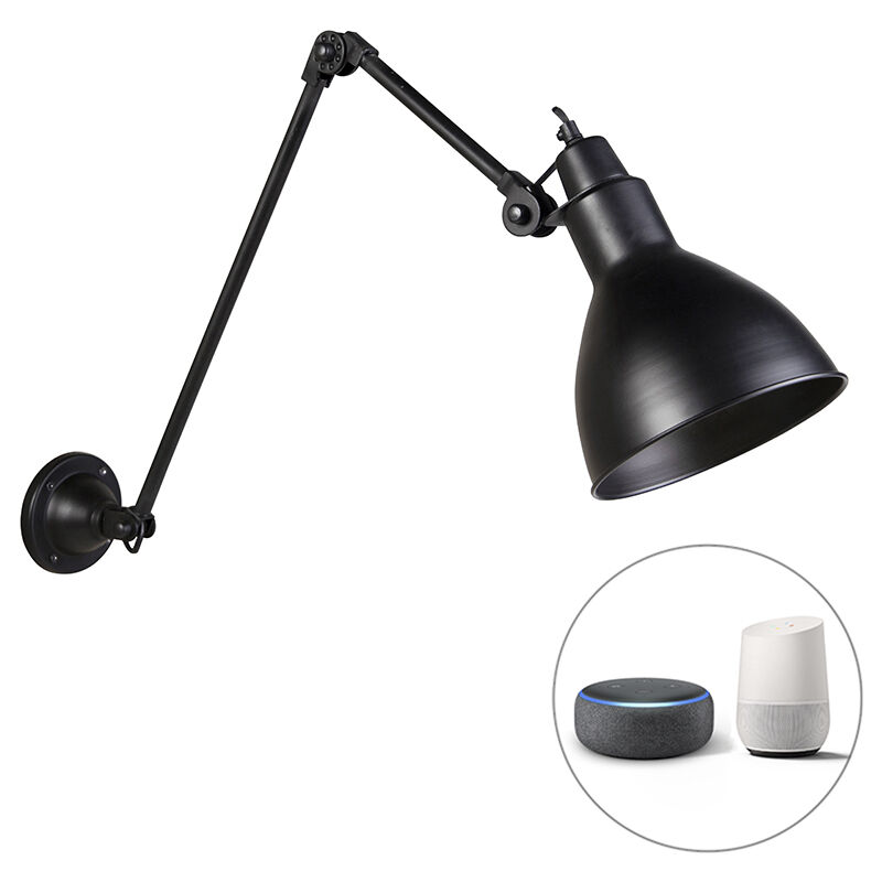 Smart wall lamp black adjustable incl. Wifi A60 - Wye - Black
