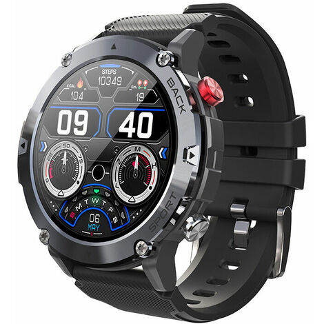 Smart Watch Fitness Tracker, fréquence cardiaque, podomètre, IP 68 étanche, appels Bluetooth, grand écran de 1,32 pouces