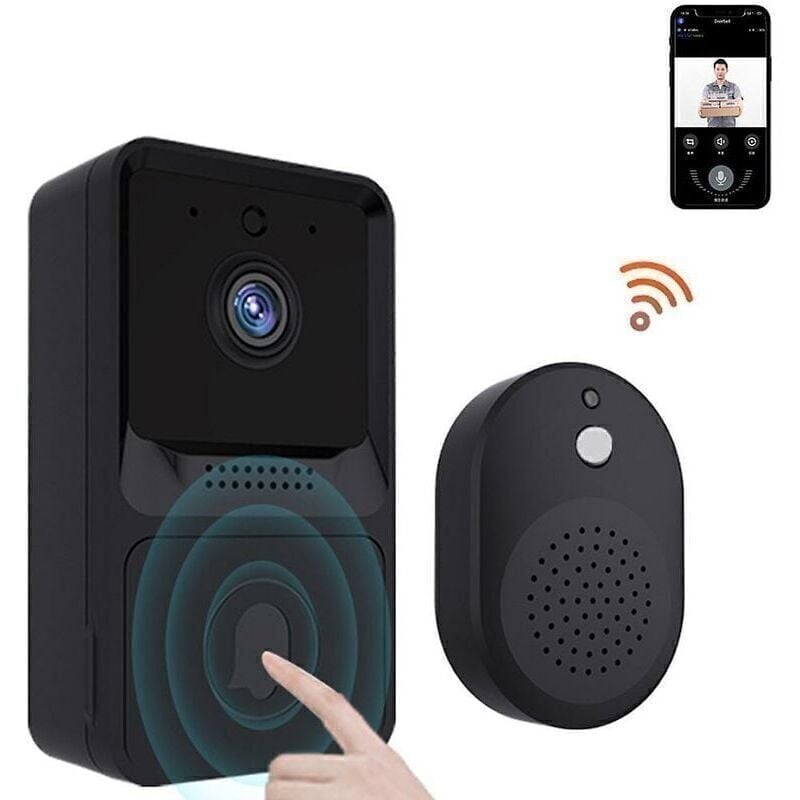 SNQ - Smart Wifi sans fil sonnette caméra à distance visiophone interphone sonnette vidéo sonnette sans fil sonnette maison hd Vision nocturne