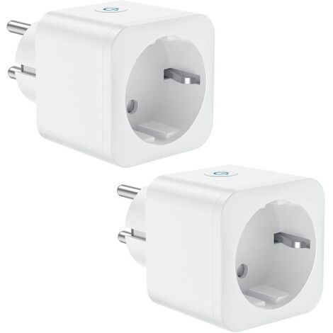 Smart WiFi socket, 16A 3300W, compatible with Alexa and Google Home, with voice and remote control, timer switch with timer function (2-pack)