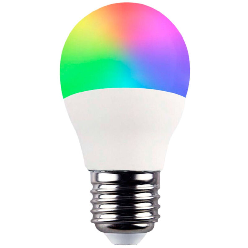 7hsevenon - Smart WiFi Sphärische LED-Glühbirne E27, 5 w, entspricht 35 w, 450 lm, rgbww, dimmbar über Smartphone/App, 25000 h, 7 h, SevenOn Premium