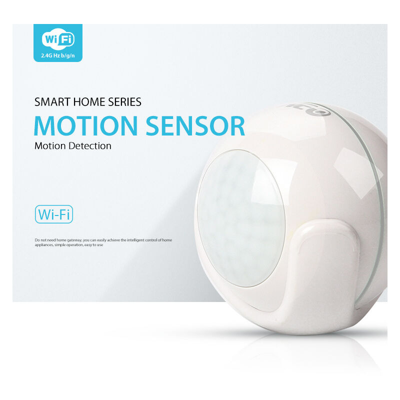 Smart Wireless WiFi pir Motion Detector Controllable Via App No Hub Required, Round, White
