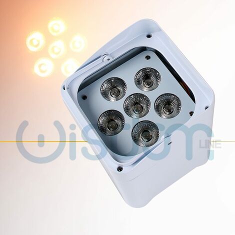 Faro Led a batteria 6x18W RGBWAUV 6 in 1 WiFi cromato a specchio Wisdom 