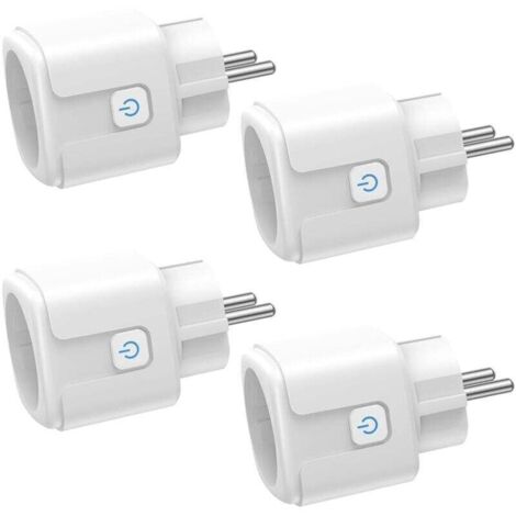 Smarte WLAN-Steckdose, 4er-Pack, 16 A, 3680 W, mit Energieverbrauchsüberwachung, Fernbedienung, Sprachsteuerung, kompatibel mit Alexa und Google – für Frankreich