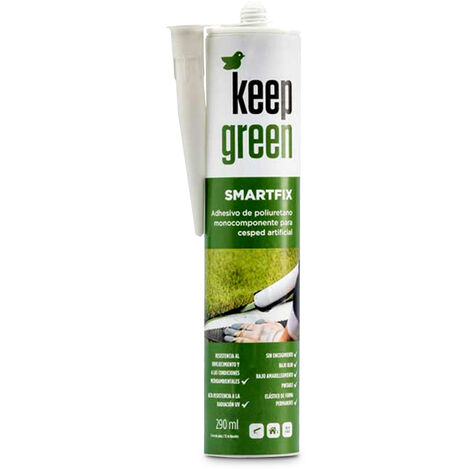 SmartFix Adhesivo para Césped Artificial - Cartucho de 290 ml - Sellador adhesivo de Poliuretano - Ideal para Aplicar en Hormigón, Cemento o Baldosa - Keepgreen