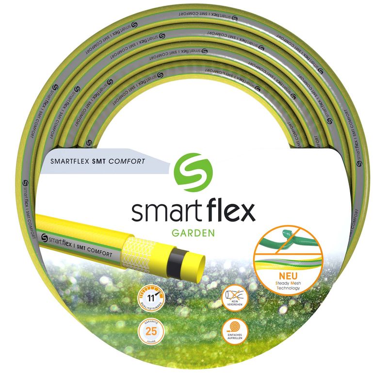 

SMARTFLEX SMT Comfort Manguera de jardín 25m Ø19mm (3/4') 9bar, flexible, sin torceduras, amarilla