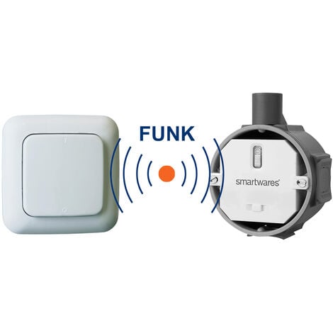 SMARTWARES SmartHome Funk SchalterSet - Funk-Einbauschalter + Funk-Wandschalter Taster