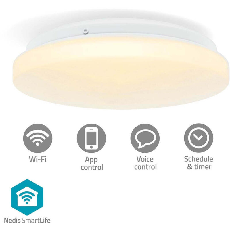 Nedis Smartlife Deckenleuchte Wlan Rgb Warm Bis Kaltwei Rund Durchmesser 260 Mm 1820 Lm 2700 - 6500 K Ip44 Energieklasse F Android Ios