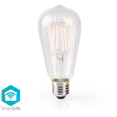 Smartlife led vintage lampa wi fi e27 500 lm 5 w varm vit 2700 k glas android ios st64 1 st