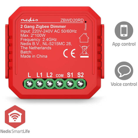 Smartlife power switch zigbee 30 2x100 w terminal connection app available for android ios 88302