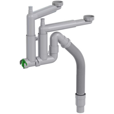 Smartloc Halb-Siphon 1½" für Spüle, Waschmaschine & Geschirrspüler, flexibles Rohr