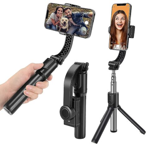 Smartphone-Gimbal-Stabilisator mit ausziehbarem Selfie-Stick-Stativ, drahtloser Fernbedienung und Handy-Videostabilisator