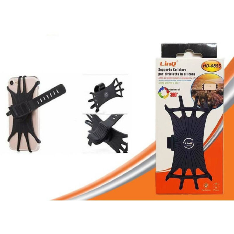 Image of Trade Shop Traesio - Trade Shop - 360° Silikon-Fahrradhalterung für Smartphones HD-0855 -