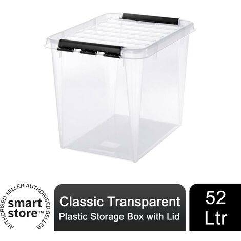 Smartstore 50 Classic Transparent Plastick Storage Box with Lid, 52 litre