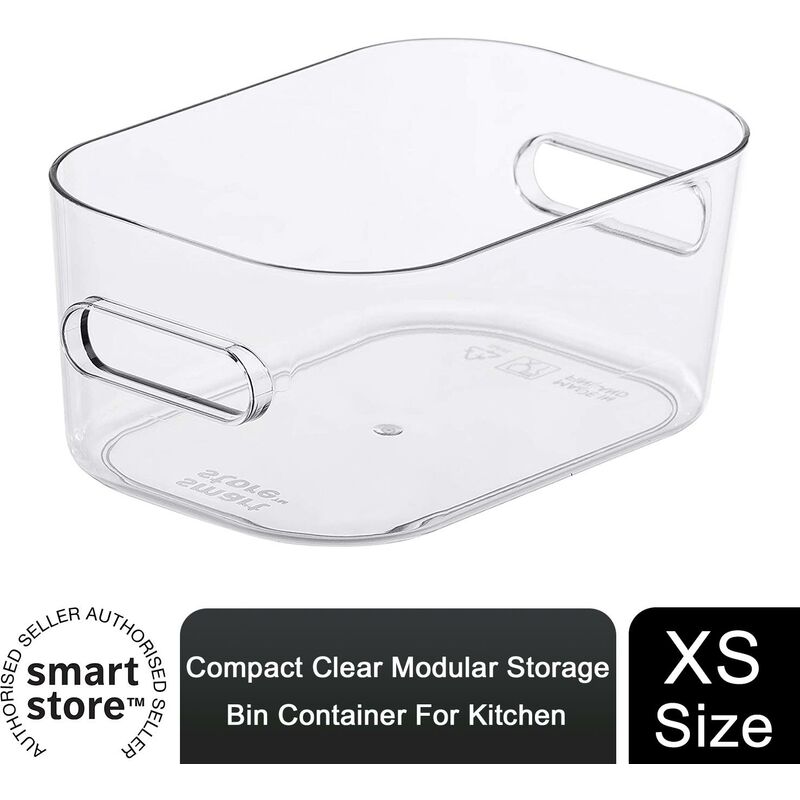 Smartstore - Compact Clear Modular Storage Bin Container For Kitchen, xs