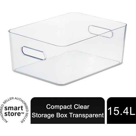 VOW SmartStore Compact Clear Storage Box Transparent & BPA Free, Large - 15.4 Litres
