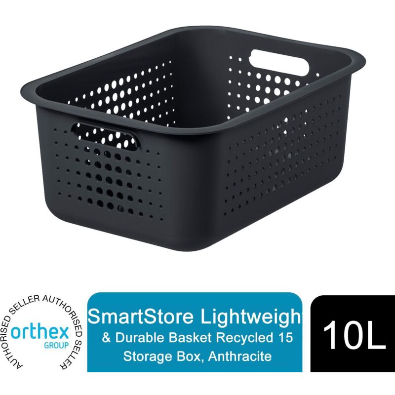 Smartstore - Lightweight & Durable Basket Recycled 15 Storage Box,10L,Taupe