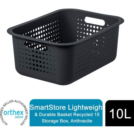 SmartStore Lightweight & Durable Basket Recycled 15 Storage Box,10L,Taupe