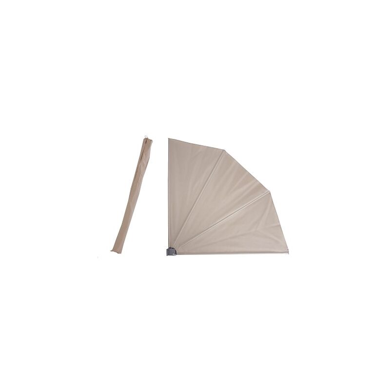 Beige tenda laterale pieghevole a ventaglio 1,4x1,4m per balcone, terrazza - Smartsun