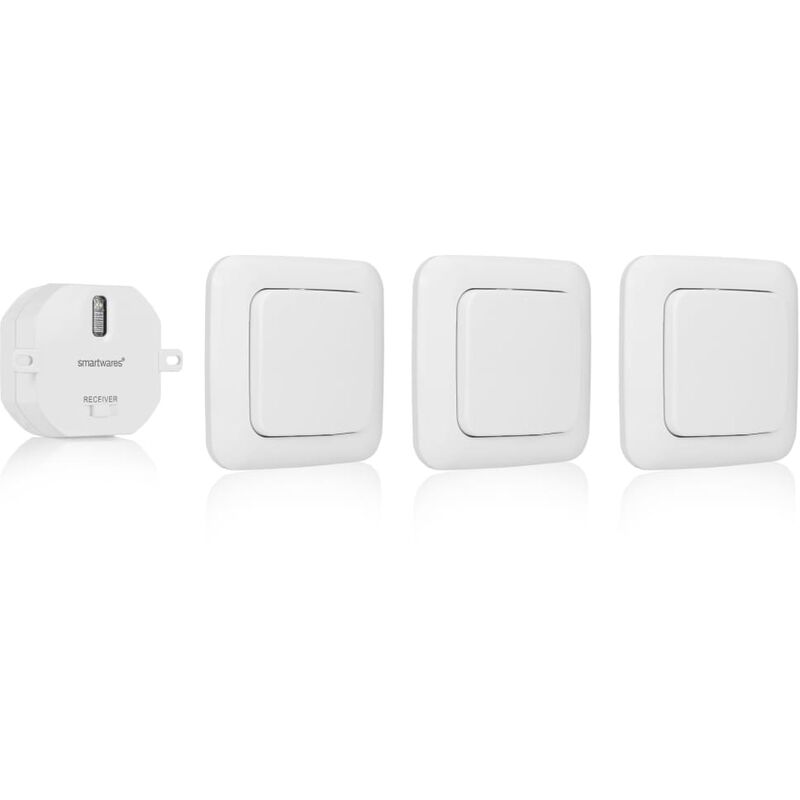 Image of Bedroom Light Switch Set 8x8x1.7 cm White Smartwares