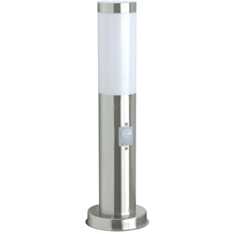 

Bolardo de luz con sensor 20 W cromado 45 cm RX1010-45S - Plateado - Ranex
