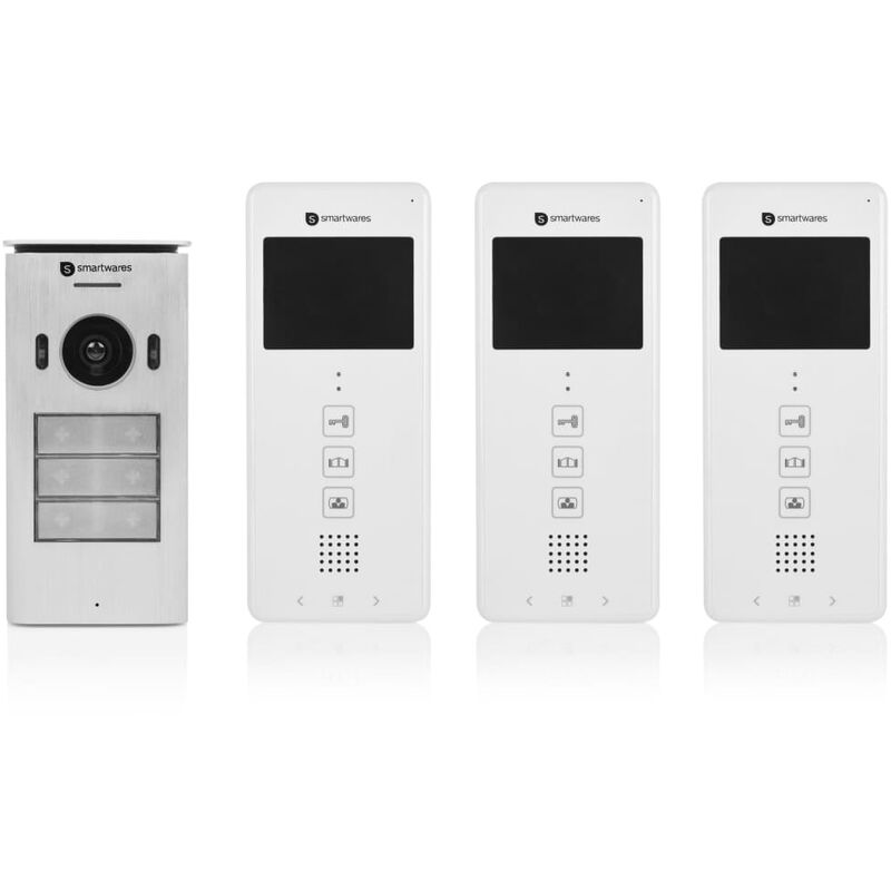 

Smartwares Sistema videointerfono 3 apartamentos blanco 20,5x8,6x2,1cm - Blanco