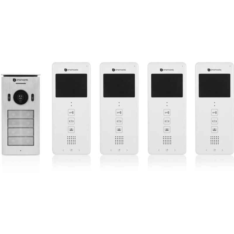 

Smartwares Sistema videointerfono 4 apartamentos blanco 20,5x8,6x2,1cm - Blanco