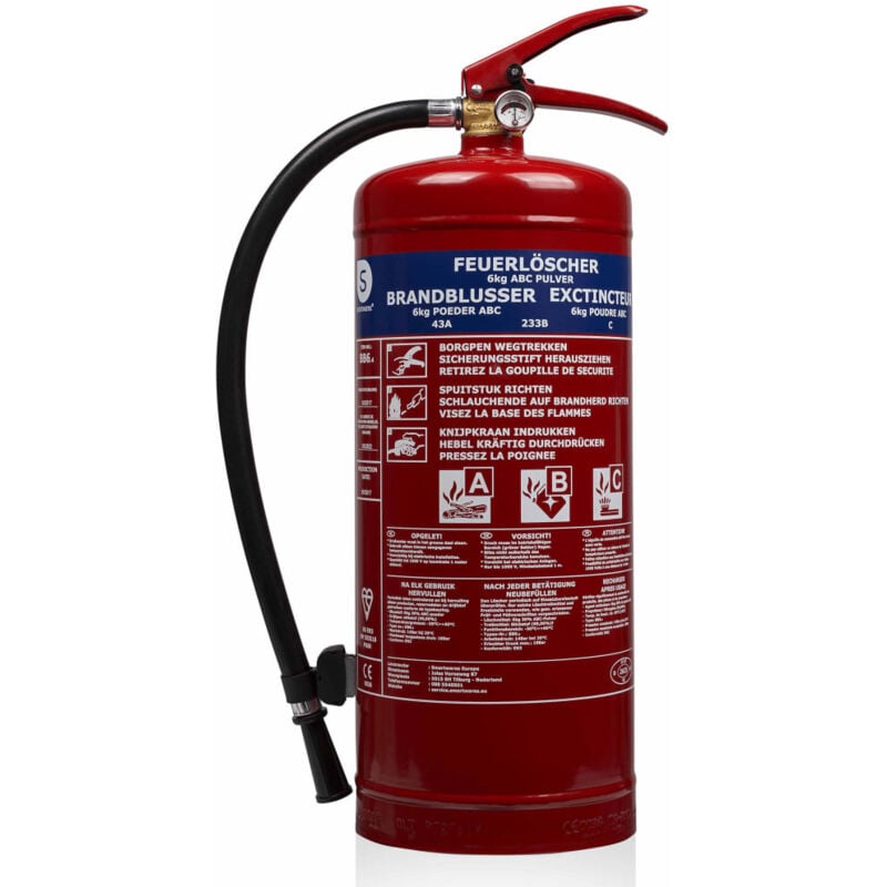 

Extintor de polvo BB2 6 kg clase ABC acero 10.014.72 - Rojo - Smartwares