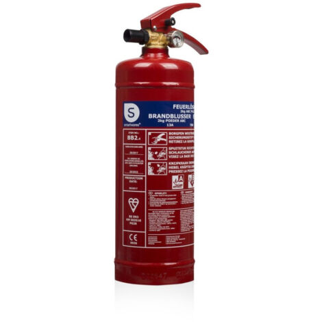 Smartwares Feuerlöscher FEX-15120 BB2 2 kg für ABC Brände mit Halterung Manometer Pulver-Feuerlöscher