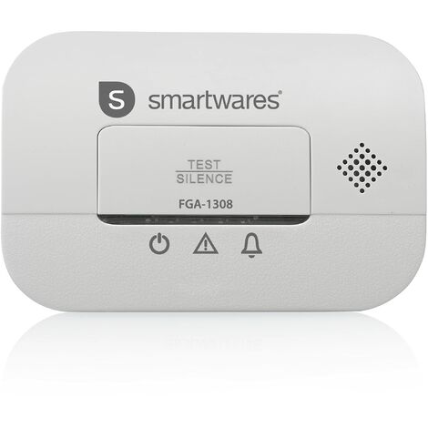 Smartwares FGA-13081 Rilevatore di monossido di carbonio - sensore da 10 anni - batterie da 3 anni - Con display e pulsante di prova
