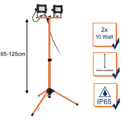 Smartwares LED Arbeitsleuchte auf Stativ 2x10 W, 1500 lm, Kabel 1,8 m LED Arbeitsleuchte