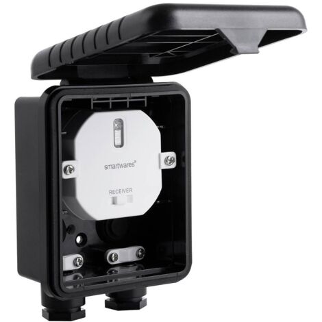 Smartwares – Récepteur radio pour motorisation 433.92 MHz – SH490451 – Tension 230V – Indice de protection IP44 – Distance transmission jusqu'à 50m - S414892