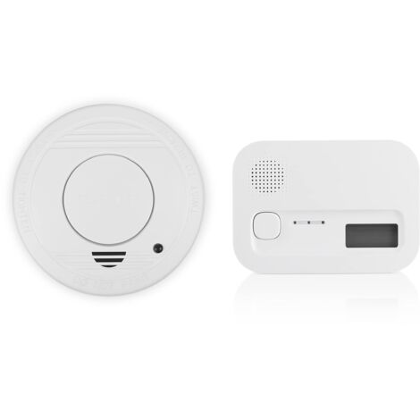 Smartwares Rilevatore di Fumo e Rilevatore di CO Inclusi, Pulsante di Prova, Batterie Sostituibili di 1 Anno Incluse, Vita 10 anni, Bianco
