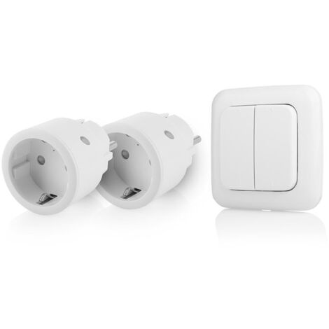 Smartwares Schalterset kabellos 2er Taster mit 2 Zwischenstecker Überspannschutz & Mehrfachstecker