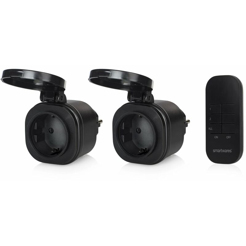 

Set de mininterruptores de exterior negro 7,2x7,6x1,4 cm - Smartwares