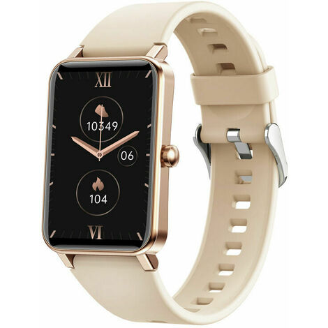 Smartwatch Femmes Hommes Enfants, 1.57 Sport Smartwatch Moniteur de Fréquence Cardiaque Sommeil Montre Intelligente Podomètre Calories IP68 Étanche Chronomètre 24 Modes Sportifs pour Android iOS Or