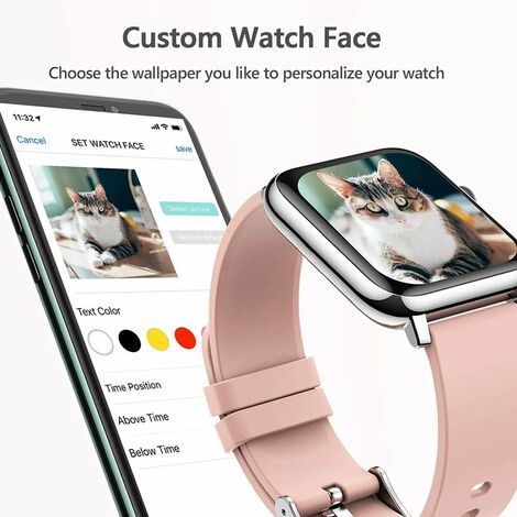 Smartwatch Hommes Femmes Montre de Sport Podomètre Sommeil/Moniteur de Fréquence Cardiaque Pression Artérielle SpO2 Smartwatch Smartwatch Bracelet pour Android iOS