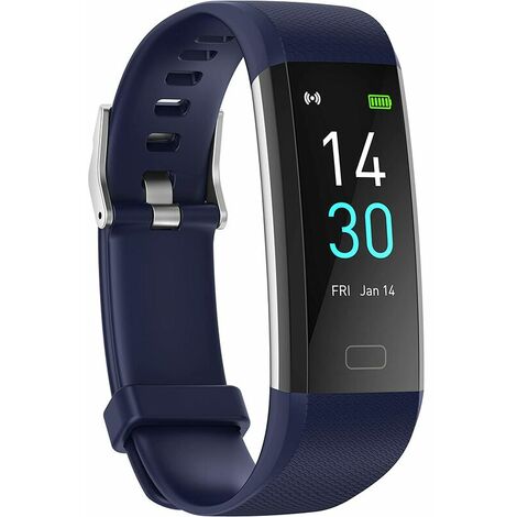 Smartwatch Température Corporelle, Bracelet Intelligent Étanche Femmes Hommes Montre de Sport Intelligente Podomètre Courir Sommeil Fitness Tracker d'Activité pour, Bleu