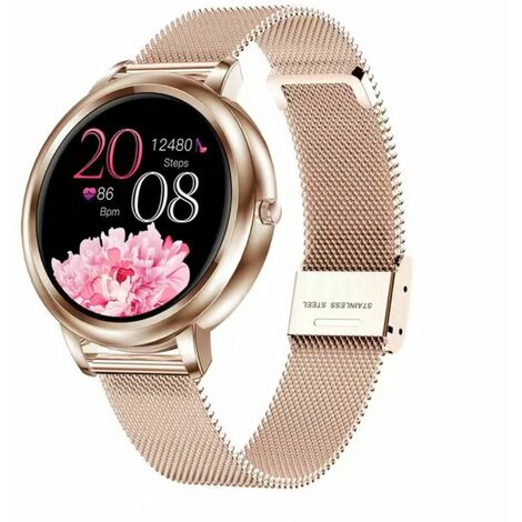 Smartwatch Woman, Smartwatch Fitness Sport étanche IP67, avec gestion féminine, moniteur de fréquence cardiaque, moniteur de sommeil intelligent en oxygène du sang féminin pour Android iOS Gold