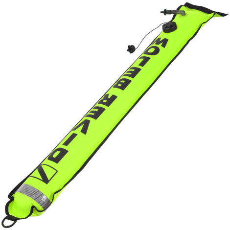 SMB de Plongée Haute Visibilité 6FT, Bouée de Signalisation Gonflable Fluorescente Jaune